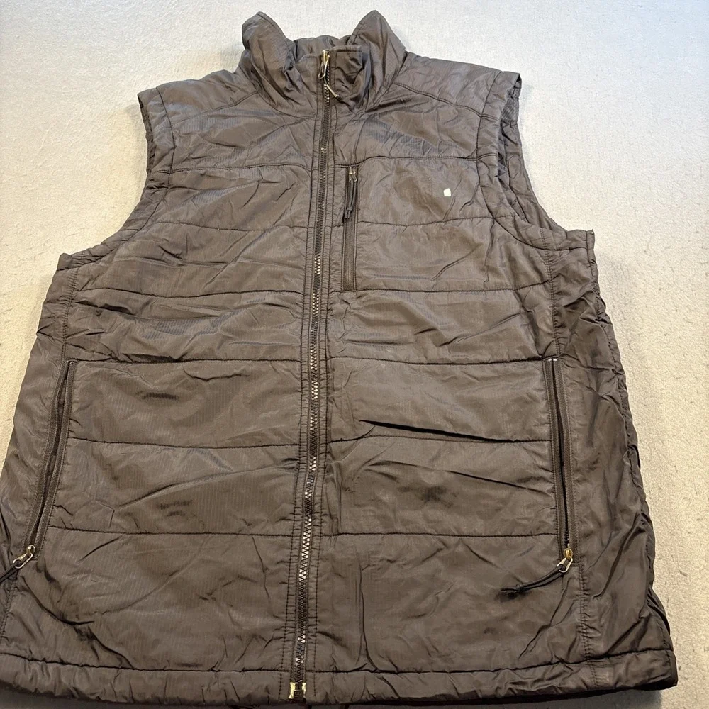 The North Face Vest Men's Size Large Black Full Zip Quilted Puffer Primaloft